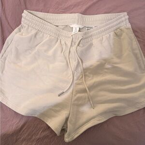 H&M Women's Athletic Cream Shorts